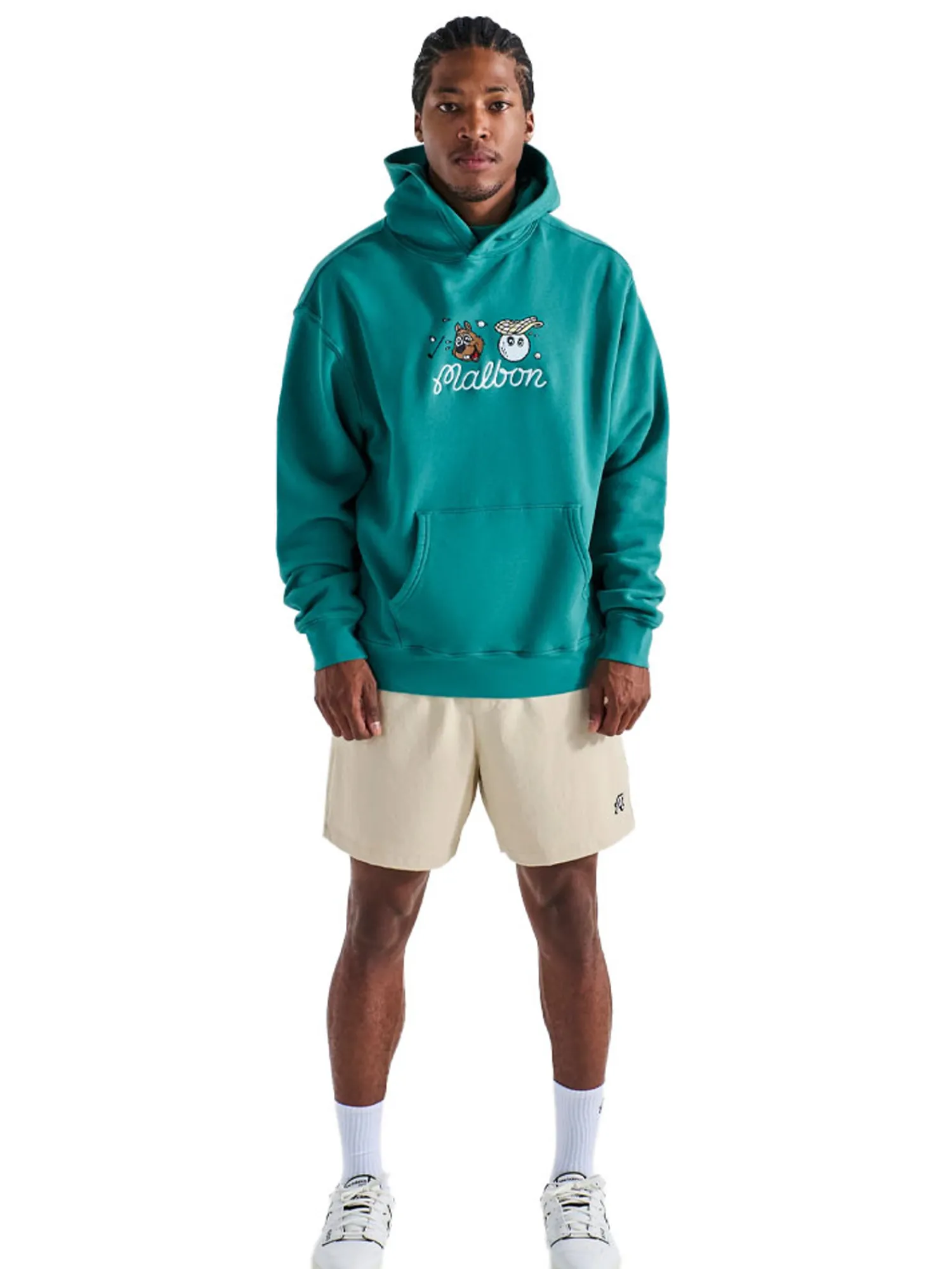Malbon Jumpers|Two Man Scramble Hoodie - Blue Green
