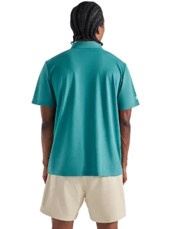 Malbon Shirts|Two Man Scramble Pique Polo - Blue Green