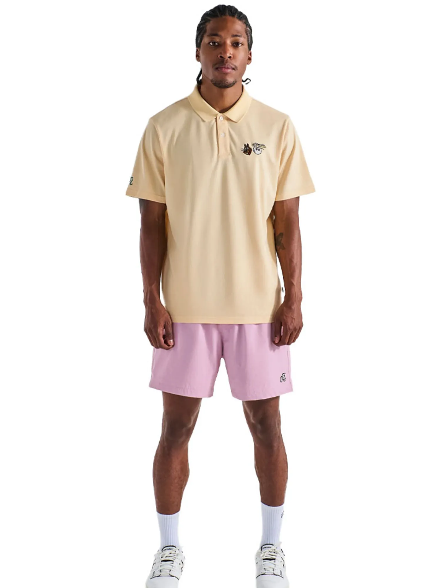 Malbon Shirts|Two Man Scramble Pique Polo - Light Khaki