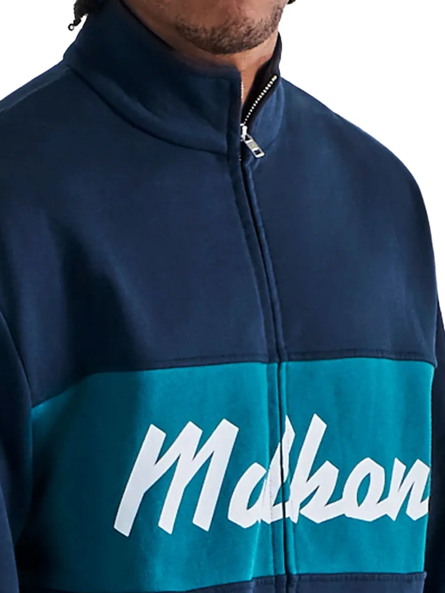 Malbon Jumpers|University Double Zip Jacket - Navy