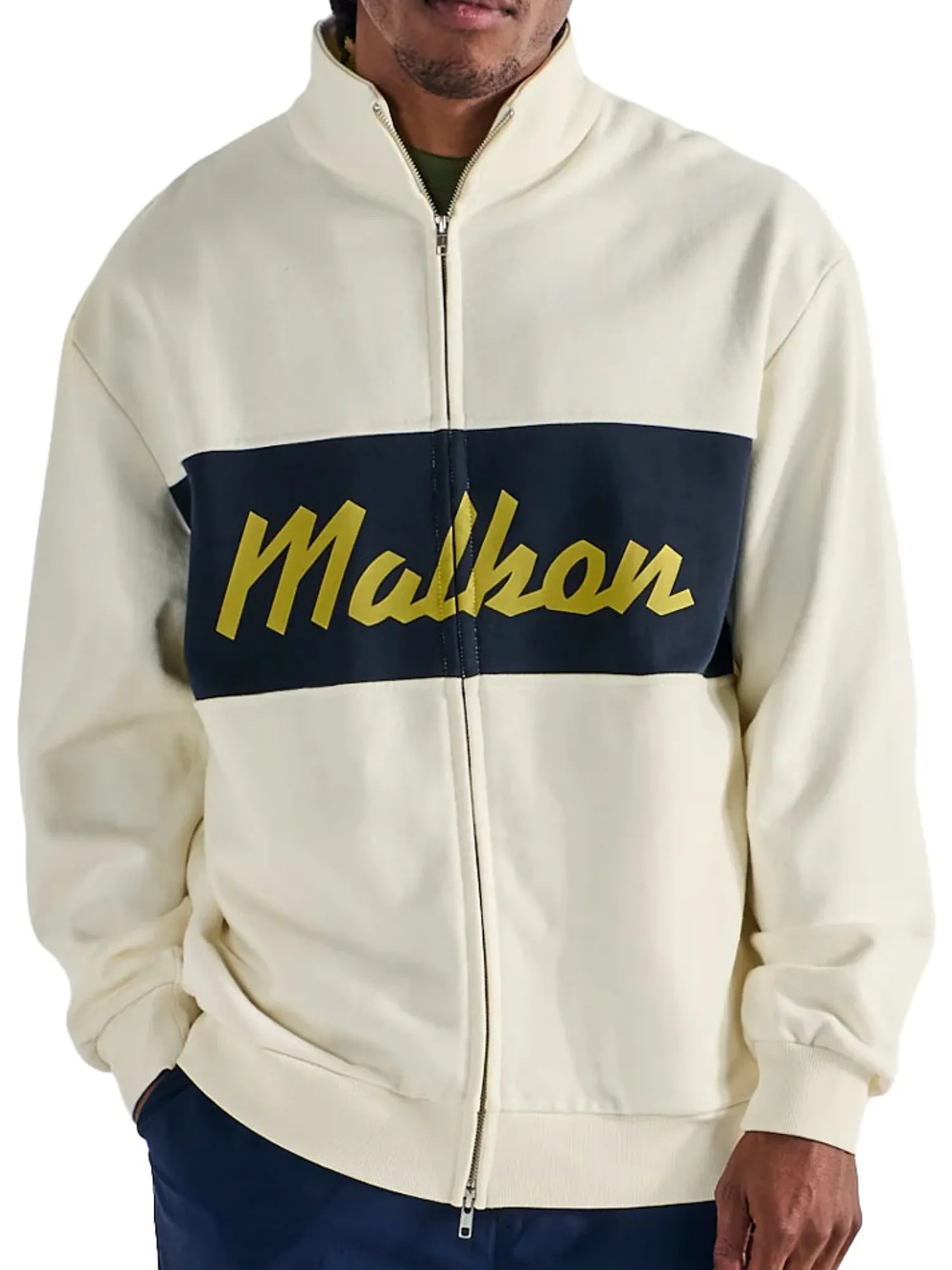 Malbon Jumpers|University Double Zip Jacket - Cream