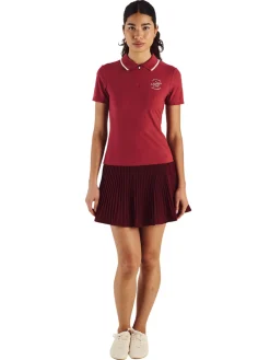Malbon Shirts|Womens Camilla Quarter Zip Polo - Garnet