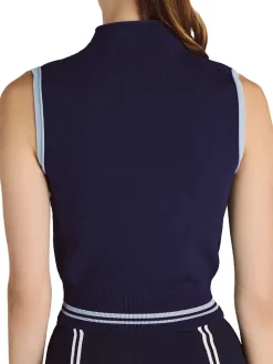 Malbon Vests|Womens Kara Mock Neck Vest - Navy