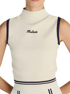 Malbon Vests|Womens Kara Mock Neck Vest - Ivory