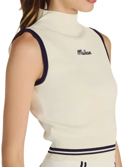 Malbon Vests|Womens Kara Mock Neck Vest - Ivory