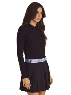 Malbon Shirts|Womens Sophie Long Sleeve Polo - Black