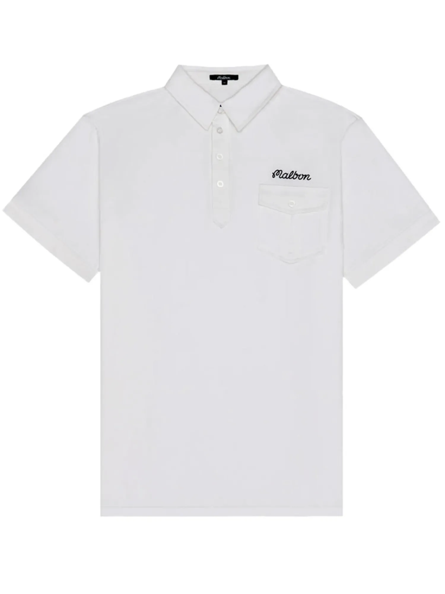 Malbon Shirts|x Jesper Parnevik Single Pocket Mercerized Cotton Jersey Polo - White
