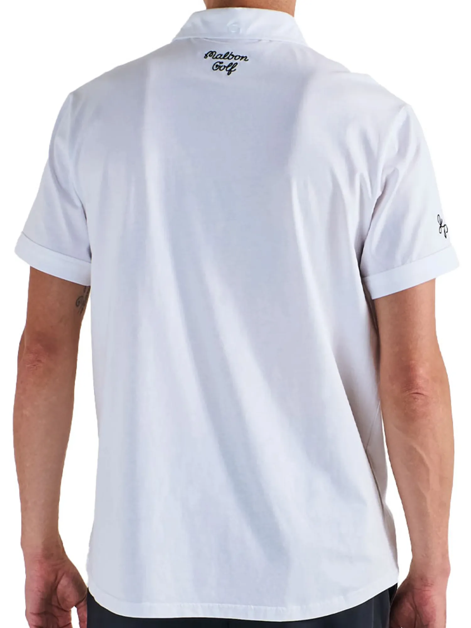Malbon Shirts|x Jesper Parnevik Single Pocket Mercerized Cotton Jersey Polo - White
