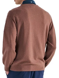 Malbon Jumpers|x Jesper Parnevik V-Neck Merino Wool Sweater - Chocolate