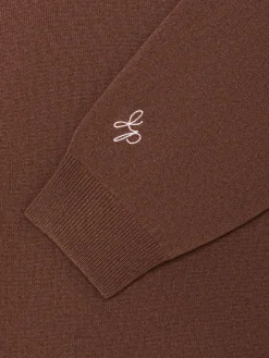 Malbon Jumpers|x Jesper Parnevik V-Neck Merino Wool Sweater - Chocolate