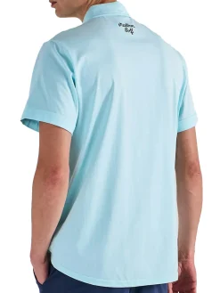 Malbon Shirts|x Jesper Parnevik Single Pocket Mercerized Cotton Jersey Polo - Aqua Blue