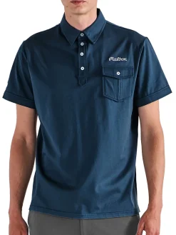 Malbon Shirts|x Jesper Parnevik Single Pocket Mercerized Cotton Jersey Polo - Navy