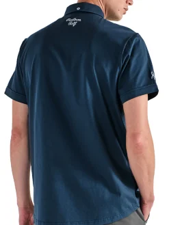 Malbon Shirts|x Jesper Parnevik Single Pocket Mercerized Cotton Jersey Polo - Navy