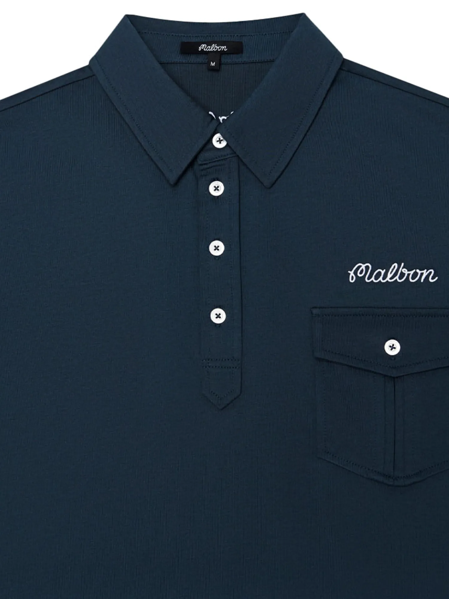 Malbon Shirts|x Jesper Parnevik Single Pocket Mercerized Cotton Jersey Polo - Navy