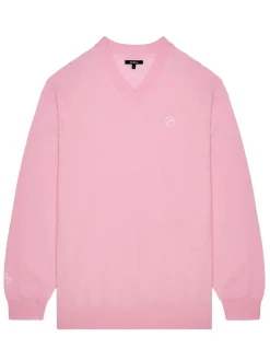 Malbon Jumpers|x Jesper Parnevik V-Neck Merino Wool Sweater - Pink
