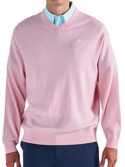 Malbon Jumpers|x Jesper Parnevik V-Neck Merino Wool Sweater - Pink