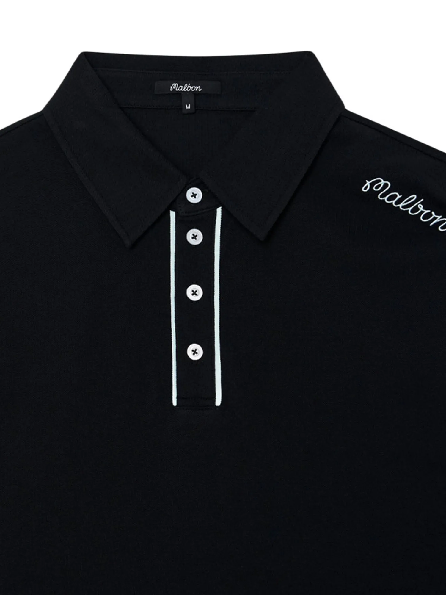 Malbon Shirts|x Jesper Parnevik Long Sleeve Modal Pique Polo - Black