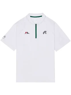 Malbon Shirts|Zip Raglan Blade Polo - White