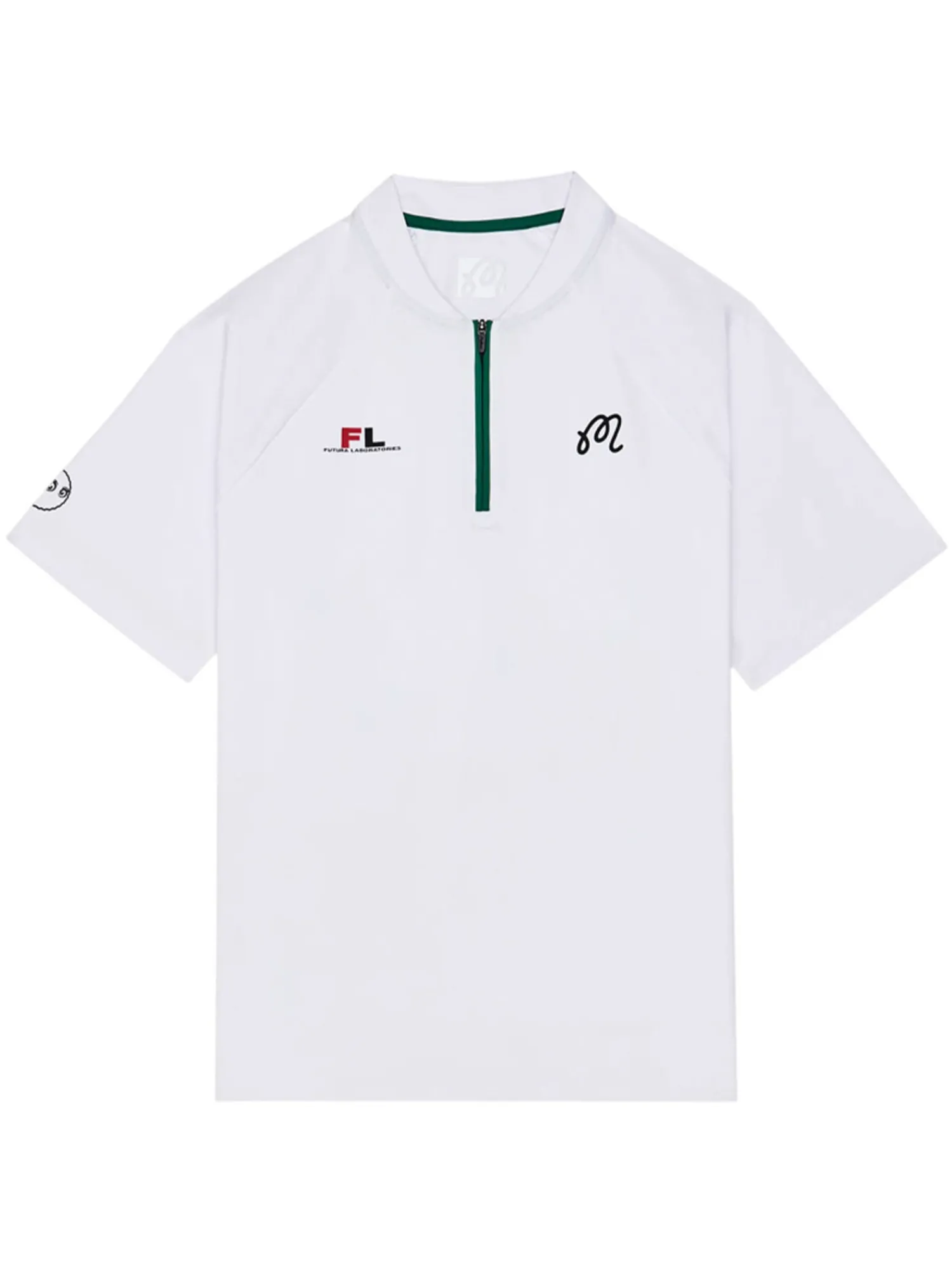 Malbon Shirts|Zip Raglan Blade Polo - White