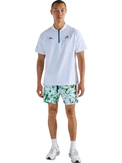 Malbon Shirts|Zip Raglan Blade Polo - White