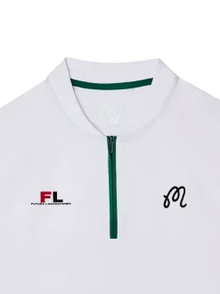 Malbon Shirts|Zip Raglan Blade Polo - White
