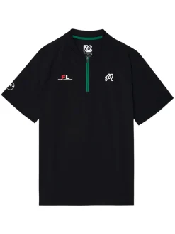 Malbon Shirts|Zip Raglan Blade Polo - Black