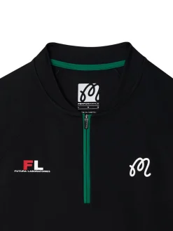 Malbon Shirts|Zip Raglan Blade Polo - Black