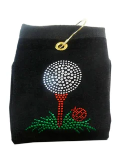 Navika Towels|Bling Golf Tee Towel Black