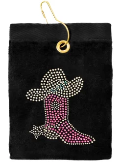 Navika Towels|Cowgirl Boot Golf Towel Black