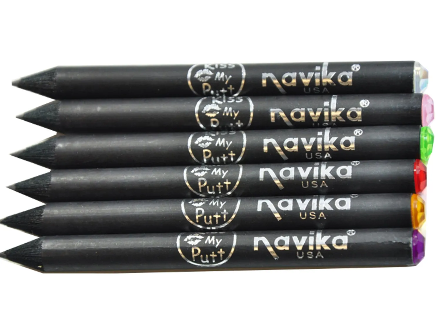 Navika Scoring Accessories|Crystal Pack Of 6 Golf Pencils