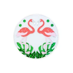 Navika Ball Markers|Glitzy Dancing Flamingos Ball Marker