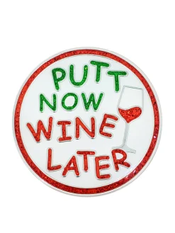 Navika Ball Markers|Glitzy Putt Now Wine Later Ball Marker