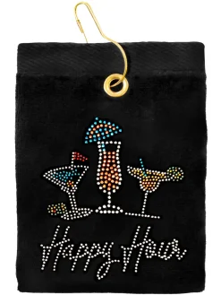 Navika Towels|Happy Hour Golf Towel Black