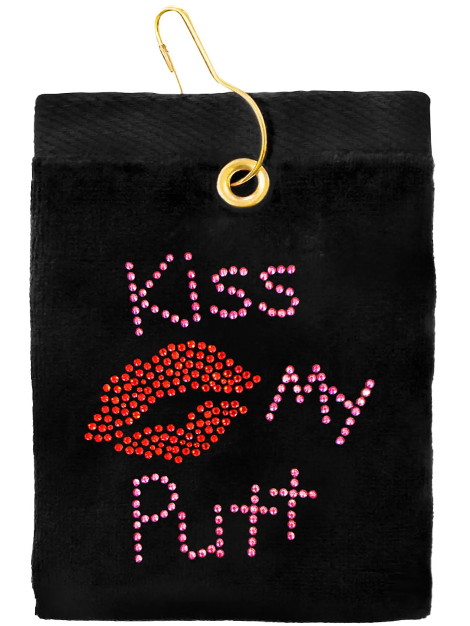Navika Towels|Kiss My Putt Golf Towel Black