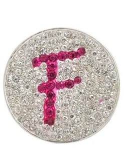 Navika Ball Markers|Micro Pave Crystal Initial F Marker