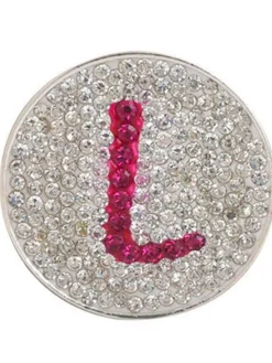 Navika Ball Markers|Micro Pave Crystal Initial L Marker
