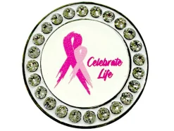 Navika Ball Markers|Swarovski Crystal Pink Ribbon Marker