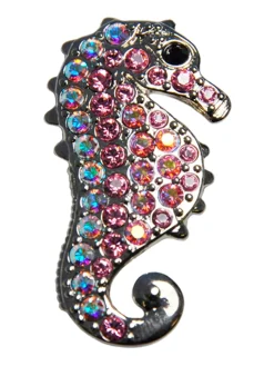 Navika Ball Markers|Swarovski Crystal Seahorse Pink Marker