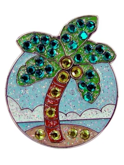 Navika Ball Markers|Swarovski Crystal Palm Tree Marker