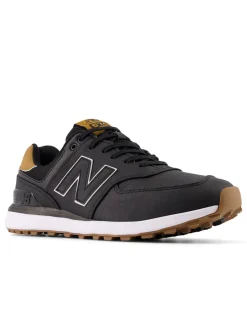 New Balance Mens Golf Shoes|574 Greens v2 Golf Shoes - Black/Gum
