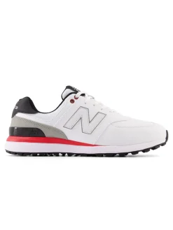 New Balance Mens Golf Shoes|574 Greens v2 Golf Shoes - White/Red/Black