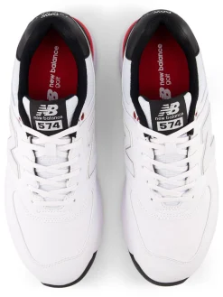 New Balance Mens Golf Shoes|574 Greens v2 Golf Shoes - White/Red/Black