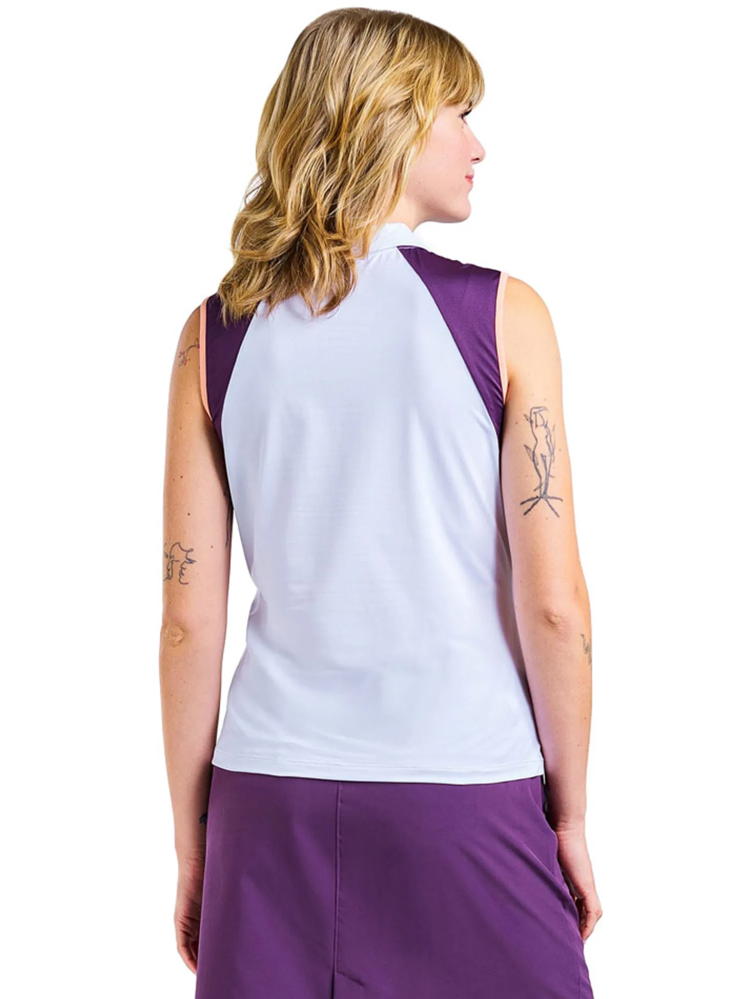 Nivo Shirts|Women's Charlotte Polo - White/Plum