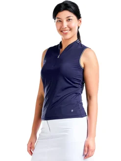 Nivo Shirts|Women's Fergie Sleeveless Mock - Navy