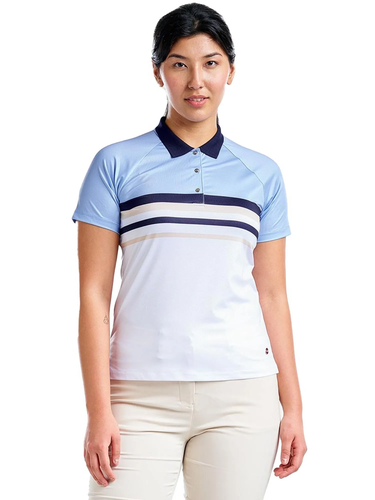 Nivo Shirts|Women's Finley Short Sleeve Mock - Gentle Blue