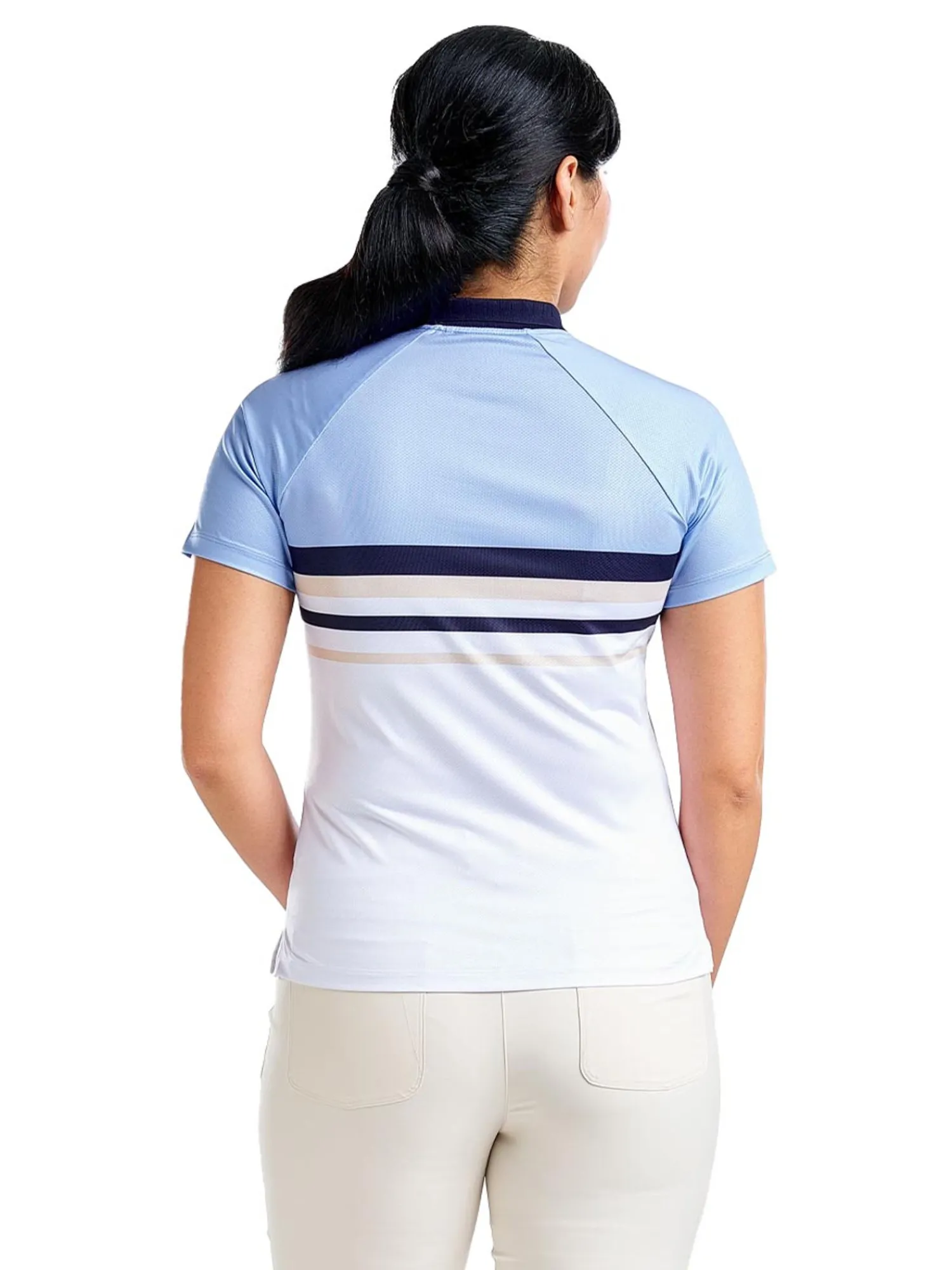 Nivo Shirts|Women's Finley Short Sleeve Mock - Gentle Blue
