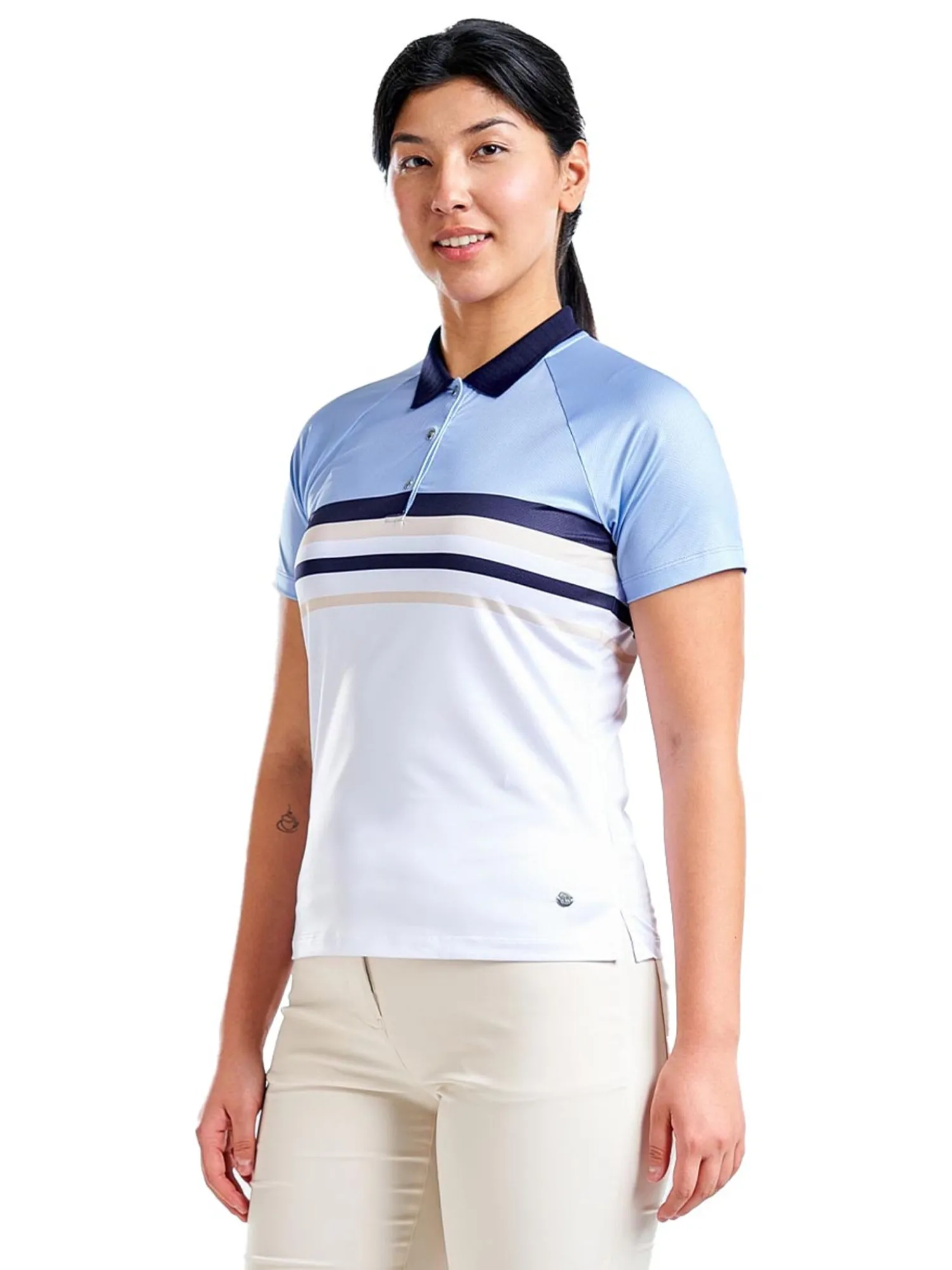 Nivo Shirts|Women's Finley Short Sleeve Mock - Gentle Blue
