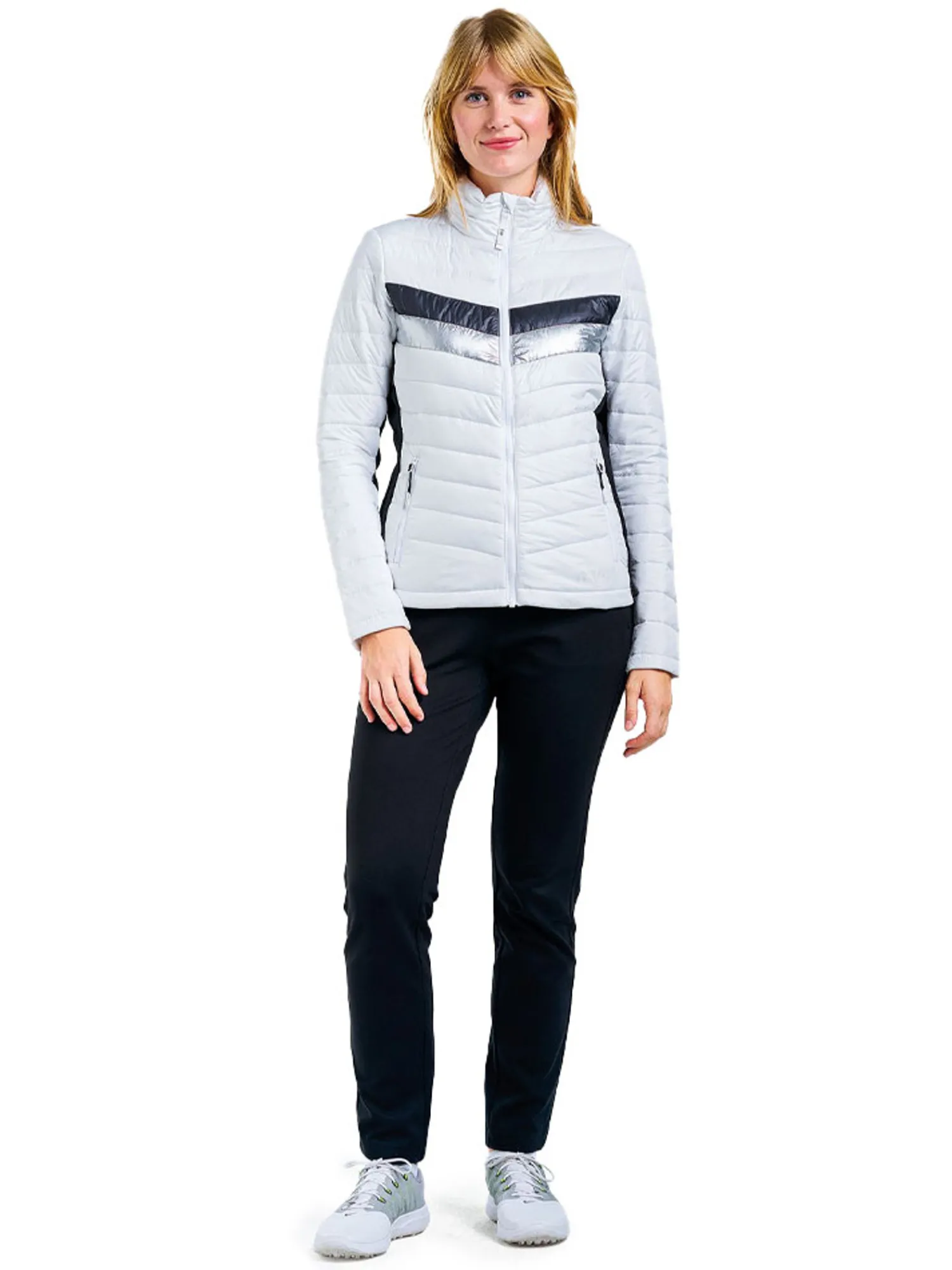 Nivo Jumpers|Women's Genevieve Full Zip Jacket - White