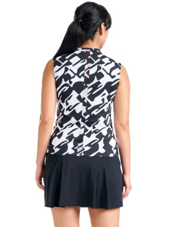 Nivo Shirts|Women's Linnea Sleeveless Livcool Mock - Black/White