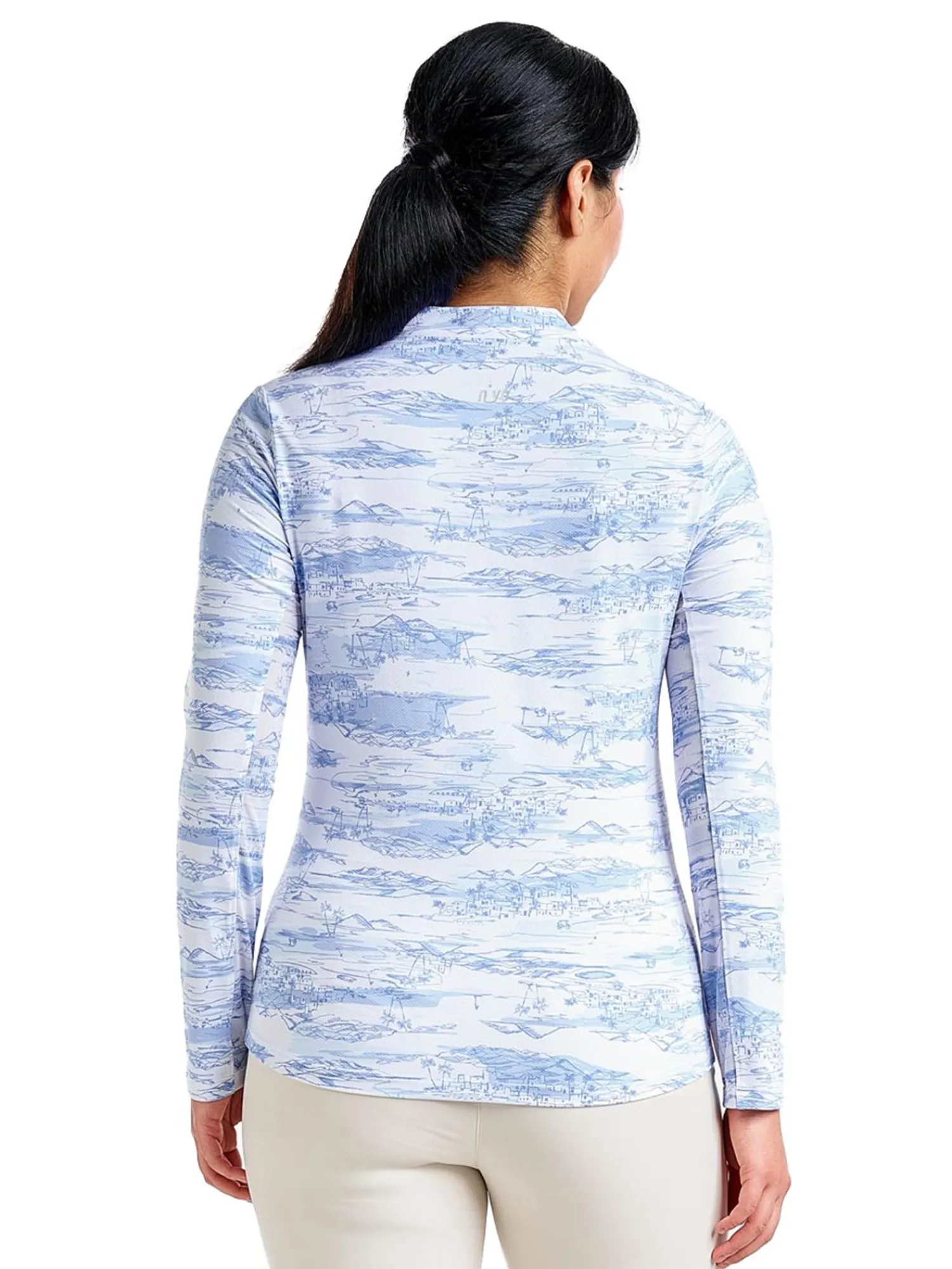 Nivo Shirts|Women's Lolita Long Sleeve Livcool Mock - Gentle Blue